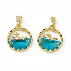 Стеклянные подвески темно-синего цвета ZIRC-F130-08G