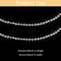 3.7 м цветочная стеклянная цепочка со стразами и железной чашкой DIY-GL0006-10