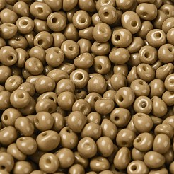 不透明ベーキングペイントガラスシードビーズ6/0個  ティアドロップ  ダークチソウ  4.5~5x4x3~3.5mm  穴：0.9mm  約5625個/ポンド&nbsp;SEED-M012-02A-16