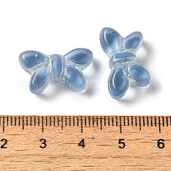 透明なランプワークビーズ  蝶  ライトスカイブルー  11x19x6mm  穴：1mm  約55~65個/100g&nbsp;LAMP-P065-02A-13