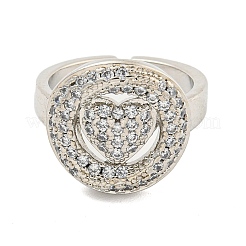 Запонки из латуни с покрытием из настоящей платины и прозрачным цирконием с микропаве&nbsp;RJEW-L113-018P-04