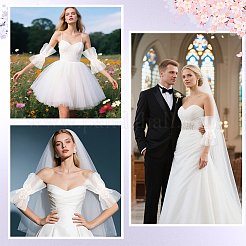 Нарукавники из полиэстерового кружева для невесты&nbsp;AJEW-WH20120-24B