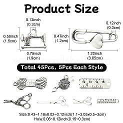 45шт 9 стиля подвески из сплава в тибетском стиле&nbsp;DIY-YW0010-09