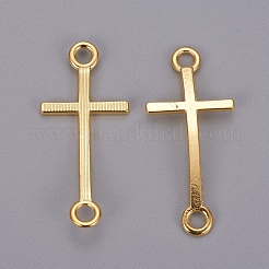 合金リンクコネクター  横クロス  カドミウムフリー＆ニッケルフリー＆鉛フリー  ゴールドカラー  39x17x2mm  穴：3mm&nbsp;PALLOY-I016-G-NF