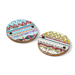 Соединители из липы с принтом в богемном стиле&nbsp;WOOD-X0004-23