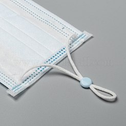 口カバー用PVCプラスチックコードロック  アンチスリップコードバックル  ロープアジャスター  フラットラウンド  ライトブルー  10x4mm  穴：1.6mmと1.6x4mm&nbsp;KY-K011-06