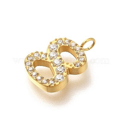 Pendentifs en acier inoxydable 304 avec micro-pavé de zircone cubique et placage ionique (IP)&nbsp;STAS-H228-01G-08