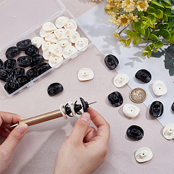 48шт 2 цвета непрозрачные акриловые бусины&nbsp;SACR-PH0002-32