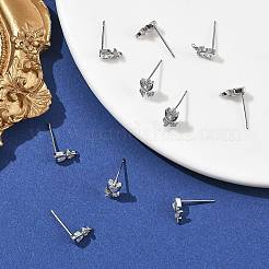 Boucles d'oreilles puces en laiton Shegrace serties de micro-pavés de zircone cubique&nbsp;XGRQ4N571-707P