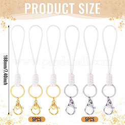 10 шт. 2-цветные экологически чистые корейские вощеные полиэстеровые шнуры-брелки KEYC-TA00035