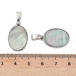 Стойки с натуральными черными подвесками в форме ракушек для губ&nbsp;KK-E059-18P-01