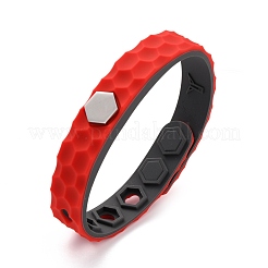 Плоские браслеты из силиконового шнура&nbsp;BJEW-F421-01C