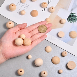 400pcs 8 cabochons et perles en bois naturel non fini de style&nbsp;WOOD-SZ0001-02