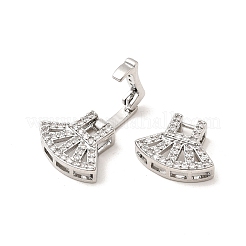 Застежки для часов из латуни с микропаве из прозрачного кубического циркония KK-A266-22P