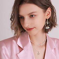 Подвески из прозрачных кубических цирконий с микропаве из латуни и звездами ZIRC-PH0001-13