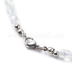 Bracciale elasticizzato con fiore margherita in conchiglia naturale e collana con ciondolo&nbsp;SJEW-JS01252