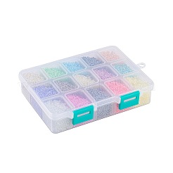 DIYアクセサリーセット  ガラスシードビーズと金属のパーツ  ミックスカラー  2~2.5mm  約25505個/箱&nbsp;DIY-JP0005-37A