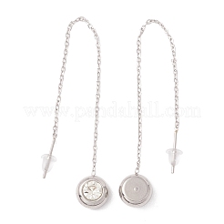 Полукруглые серьги-гвоздики с кристаллами и стразами EJEW-A067-15P