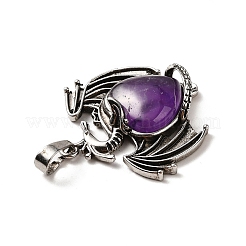 Сердечные подвески из натурального аметиста&nbsp;KK-K331-01AS-08