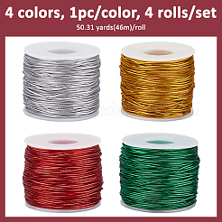 4 рулон 4-х цветного металлического эластичного круглого шнура для упаковки рождественских подарков&nbsp;OCOR-WH0112-055