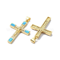 Подвески из латуни с микропаве из прозрачного кубического циркония на тему религии KK-A221-22G
