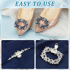4 stücke 2 arten blume messing strass schuh dekorationen&nbsp;AJEW-GA0006-94B