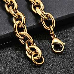 Браслеты-цепочки из нержавеющей стали 304 для женщин&nbsp;LS-BJEW-Q050-01D-G