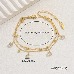 Милые и симпатичные женские браслеты на ногу с подвеской в виде звезды из прозрачного стекла и латуни&nbsp;IN3694