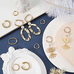 8 пара 4 стилей серег-колец Huggie Hoop с латунными бусинами для женщин KK-SC0004-60