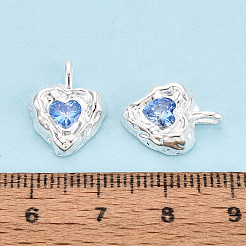 925 подвеска в форме сердца из стерлингового серебра с васильковыми кубическими цирконами STER-N016-119S