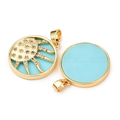 Латунные микропаве прозрачные подвески с фианитом&nbsp;KK-G543-20G-02