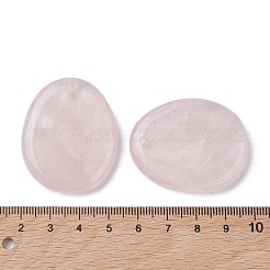 天然石ローズクォーツペンダント  楕円形のチャーム  40~41x32~33x6mm  穴：2.3~3mm&nbsp;G-C110-07E