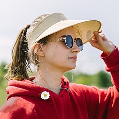 12 шт. эмалевые булавки с белой маргариткой&nbsp;JEWB-PH0001-49A