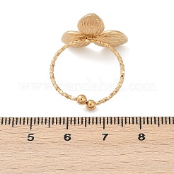 304ステンレススチールカフリング  クローバー  ゴールドカラー  19x17mm  内径：19mm&nbsp;RJEW-D306-11G
