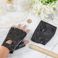 Halbfingerhandschuhe aus PU-Leder&nbsp;AJEW-WH20141-25