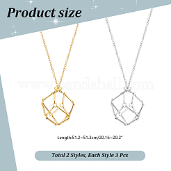 6 шт. 2-цветное ожерелье с держателем из кристаллов NJEW-UN0001-48