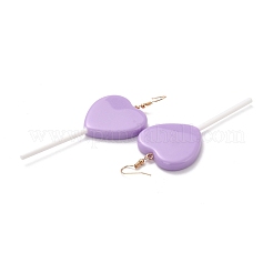 Orecchini pendenti con lecca-lecca a forma di cuore da donna&nbsp;EJEW-Z015-04D