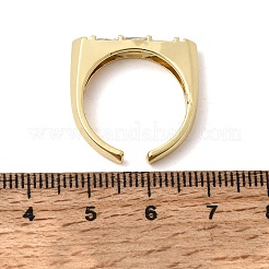 Offene Manschettenringe aus Messing mit Mikropavé und Zirkonia für Damen&nbsp;RJEW-L343-02G-06