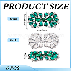 6 Stück Blumen-Glas-Strass-Cabochons&nbsp;DIY-FG0010-18D
