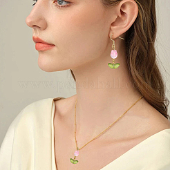 Наборы для изготовления лампворк-цветков тюльпанов и стеклянных подвесок&nbsp;DIY-AR0004-77