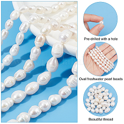 5 нить 5 нити бусин из натурального культивированного пресноводного жемчуга PEAR-PH0001-10