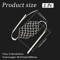 Пластиковые повязки на голову с имитацией жемчуга и полиэстеровой сеткой AJEW-WH20080-60A