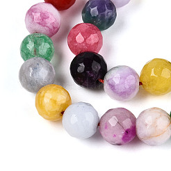 Окрашенные природные белый нефрит бисер пряди&nbsp;G-T139-8mm-60-09