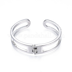 Открытый браслет-манжета со стразами и кристаллами&nbsp;BJEW-S118-146P