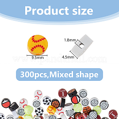 300шт бусины из полимерной глины ручной работы CLAY-DC0001-16