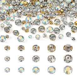 300 pièce de perles strass plates rondes à coudre&nbsp;STAS-TA0006-18