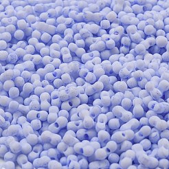 マカロンカラー不透明フロストガラスシードビーズ  ピーナッツ  ラベンダー  6x3x3mm  穴：1.2mm  約88個/10g&nbsp;X1-SEED-K009-12B-12