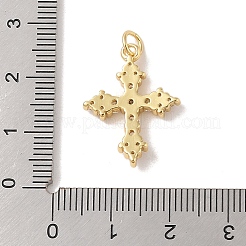 Cremagliera placcatura micro ottone spianare pendenti zirconi&nbsp;KK-Z047-08G-01-RS