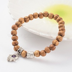 Legno perline bracciali tratto&nbsp;BJEW-JB02126