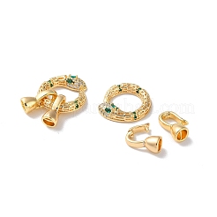 Латунные микро проложить кубического циркония раз за застежками KK-F867-45G